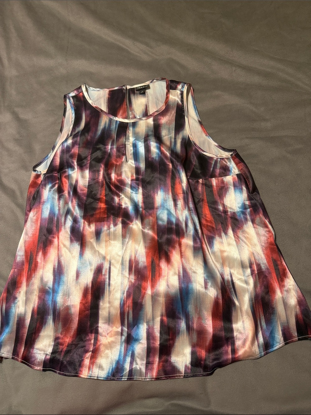 torrid Multicolor Abstract Watercolor Tank - Red, Blue, Purple